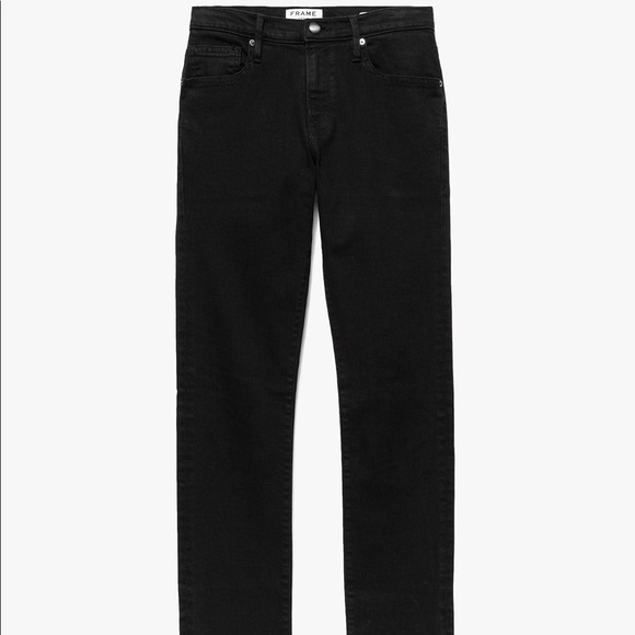 NWOT FRAME Denim Men’s L'Homme Skinny Mid-Rise Jeans in Noir/Black (Size 30) - Picture 3 of 5